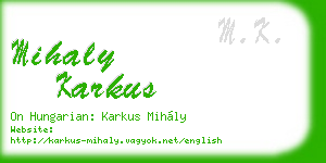 mihaly karkus business card